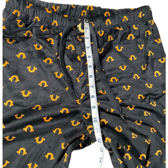 True Religion Men’s Large Lounge Pants Black Logo Print Drawstring Sleep Pants - Picture 6 of 9